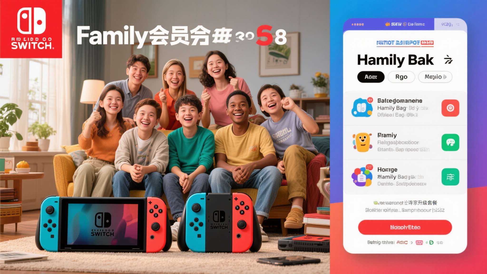 任天堂共享会员有什么用 家庭会员最多支持8个账号共享,对于家里有多台Switch设备的用户来说,涨价前组